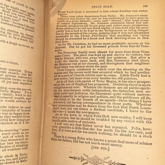 Antique Embossed Book “Felix Holt, the Radical” by George Eliot-Lovell Edition - Picture 12 of 13